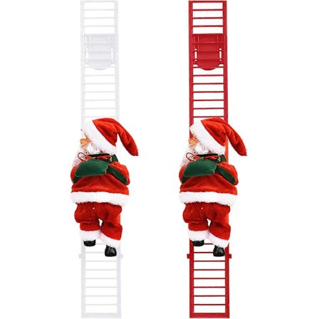 Elektrisk Julenisse Klatrestige, Elektrisk Syngende Opp og Ned Hengende Dekor Julgranspynt
