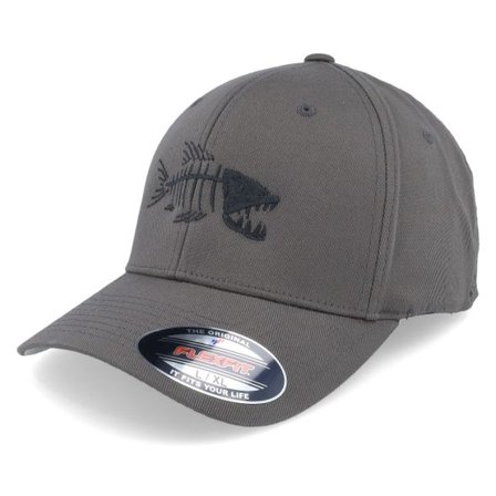 Skillfish - Grå flexfit Keps - Fish Bones Dark Grey Flexfit @ Hatstore