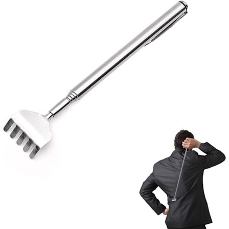 Ryggkliare, Teleskopisk Ryggkliare, Ryggkliare, Utdragbar från 15 cm till 50 cm, Massageredskap i Rostfritt Stål för Huset
