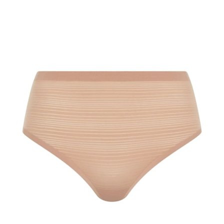 Chantelle Soft Stretch Stripes High Thong Bh Dam Beige ONESIZE