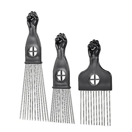 3 st metall afrokam pick kam frisyr stylingverktyg