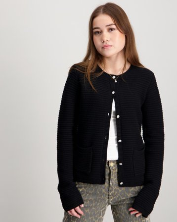 Sofie Schnoor KyraSK Cardigan Noir Pulls Fille - Kids Brand Store