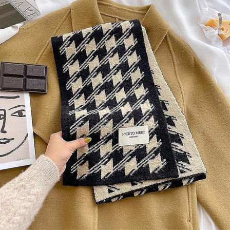 Dames tørklæde efterår og vinter 2024 ny koreansk stil alsidig studerende strikket uld holder varm tørklæde