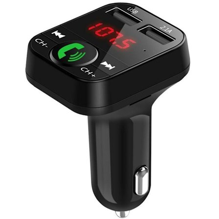 FM-sändare X10 med Bluetooth Handsfree 4 i 1 Svart