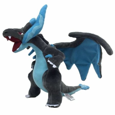 Svart drake Charizard Mega X samlarobjekt plyschdocka, 10"