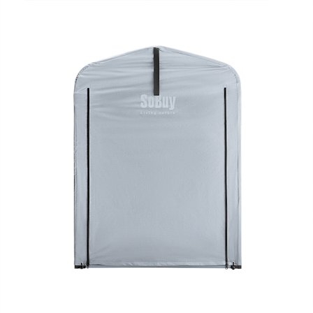 SoBuy Carport med 1 dør i sølv 179x120x160cm, industriel KLS11-K