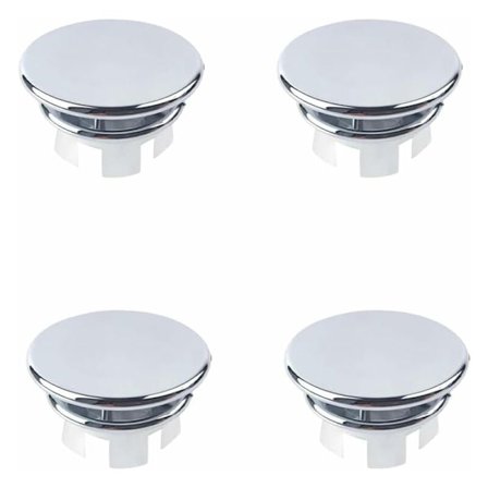 Overløbsdæksel til vask, 4-pakning Overløbsring til vask Overløbsprop Rundt vaskhul Overløbsdæksel til vask Badeværelse Køkken