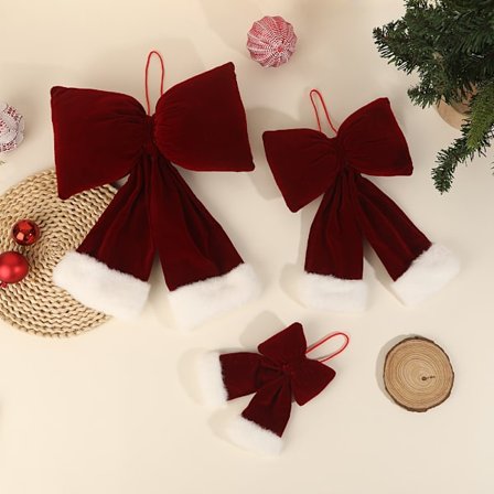 Joulukoriste iso rusetti kolmiulotteinen riipus joulukuusi seppele pehmo tarvikkeet lomajuhlat