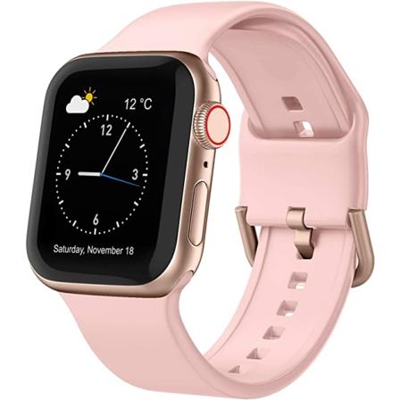 Apple Watch-rem, blød silikone sportsarmbånd, udskiftningsrem, egnet til hele Iwatch-serien(Pink 42/44/45mm)