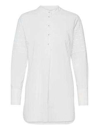 Shirt W. China Collar Bluse Langermet Hvit Coster Copenhagen