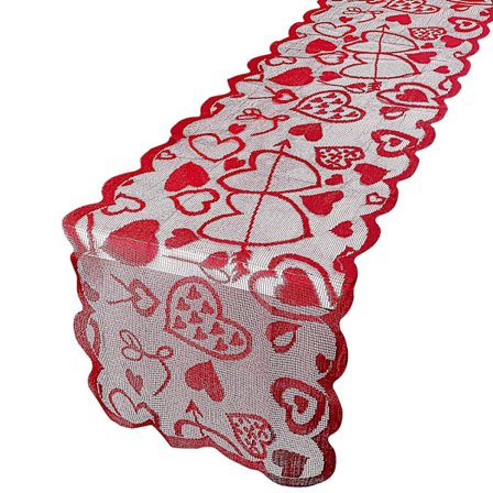 Ystävänpäivän pöytäjuoksu Punainen Rakkaus Pöytäjuoksu 33x183cm Pöytäliina Hääkoristelu