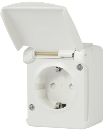 Norwesco 460002 Stikkontakt IP44, brannklassifisert, jordet 1-veis, Strømbrytere & vegguttak