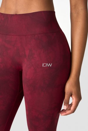 Define Seamless Tie Dye Tights Red