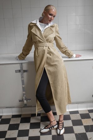 Lovisa Worge x NA-KD Trenchcoat aus Kunst-Wildleder - Kunstlederjacken - Beige - EU 38