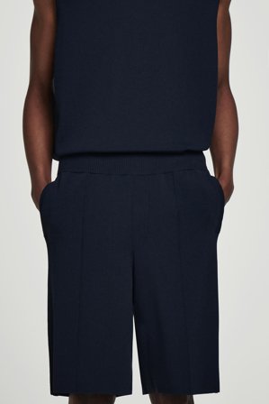 COS Men's Shorts In Maglia Con Vita Elasticizzata in Blu