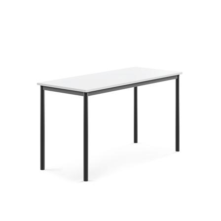 Tisch SONITUS, 1400x600x760 mm, Hochdrucklaminat weiß, anthrazit
