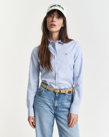 GANT Damen Slim Fit Stretch Oxford-Bluse (36) Blau