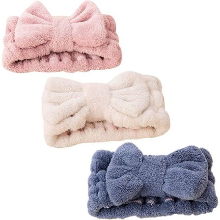 3 kappaletta hiuspantaa naisille meikkiin, söpö solmujoustava hiuspanta