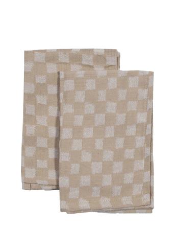 Cotton Napkin Checki Home Textiles Kitchen Textiles Napkins Cloth Napkins Beige Byon
