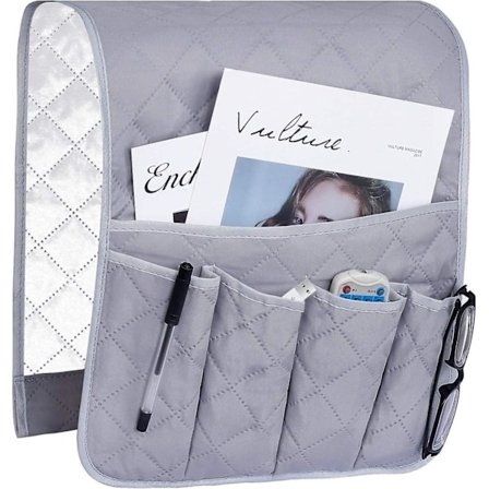 Organiser for lenestol armlene, sofa stol beskyttelsesdeksel, hengende lommer plassbesparelse, sklisikker oppbevaringspose for telefon, bok, magasiner
