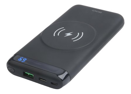 Deltaco Power bank 10 000 mAh, wireless, 1x USB-A, 1x USB-C PD, mag.