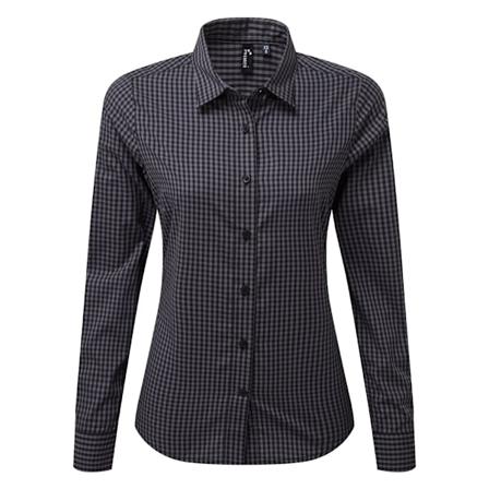 Premier Dam/Dam Maxton Check Långärmad Skjorta XL Stål/Svart Steel/Black XL