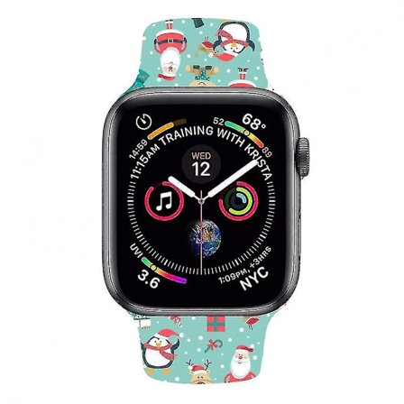 Watch till Apple Watch 5 4 3 2 1 Silikon julgransarmband till Iwatch Snowman Christmas