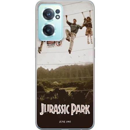 Kompatibelt Mobilskal till OnePlus OnePlus Nord CE 2 5G Jurassic Park 1993 alternativ filmaffisch med ikonisk scen, elektriskt stängsel och retrostil