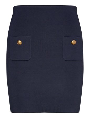 Lauren Ralph Lauren Button-Trim Sweater Pencil Miniskirt - Navy - M
