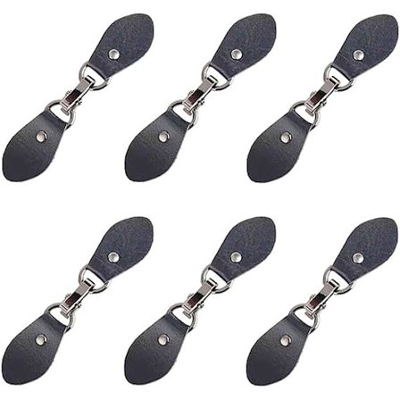 Nahka Toggle-napit (mustat) 6 kpl Nahka-välilehden suljin solki