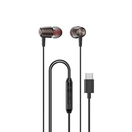 Dudao X1PROT In-Ear Hörlurar Anslutna USB-C Kabel 1.2 m - Svart
