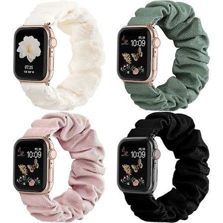 Scrunchie Solo Loop-armband för Apple Watch 38-45mm[JSR]
