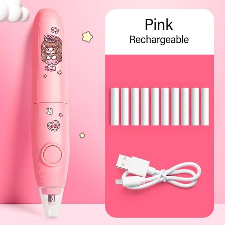 Sähköinen pyyhekumi Automaattinen kynäpyyhekumi PINK LADATTAVA