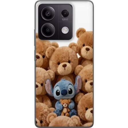 Kompatibel Mobilcover til Xiaomi Xiaomi Redmi Note 13 Sød og sikker illustration med Stitch omgivet af bamser, der skaber en varm og legende følelse