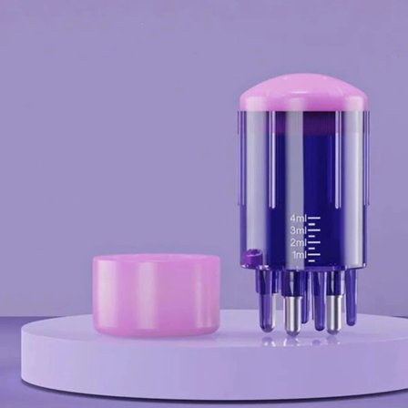 Applikator til hovedbund, flydende kam til hovedbundsbehandling, lilla