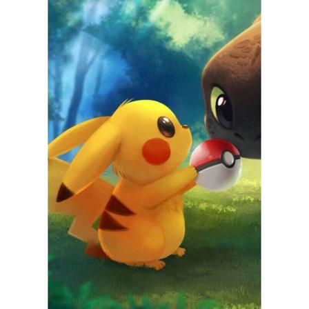 30 x 40 cm, Pikachu timanttimaalaus timanttikirjontamaalaus