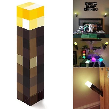 Minecraft-spillperiferi Byggestein Fakkel Nattlys USB Hjemmedekorasjon Lampe Gave [DB]