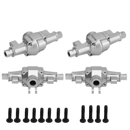 FCX24 1/24 Crawler Aluminium Legering Forreste Bagaksel Hus Sæt Opgraderingsdele 6,2 cm Sølv