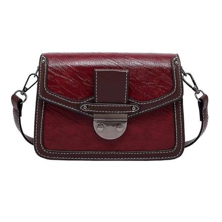 Väskor för kvinnor Liten fyrkantig väska PU-läder Metallspänne Plånböcker och handväskor Dam Casual Shoulder