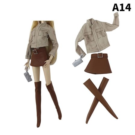 1 sæt kostume dukke tøj kjole mode nederdel festkjole til 3