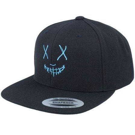 Iconic - Svart snapback Keps - Neon Smile Blue/Black Snapback @ Hatstore