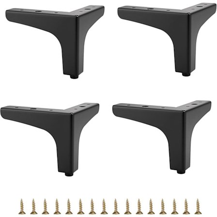 10 cm metall sofaben, 4 stk moderne møbelføtter, sofaben, møbelhøyner, føtter, ben, DIY møblerstatningsføtter for TV-skap, sofa, skap, svart