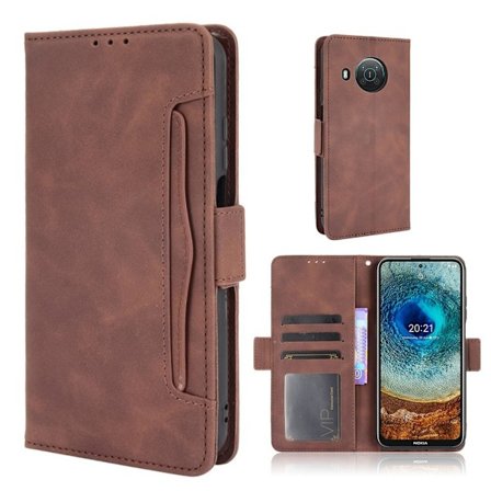 Modernt Nokia X10 / Nokia X20 fodral med plånbok - Brun