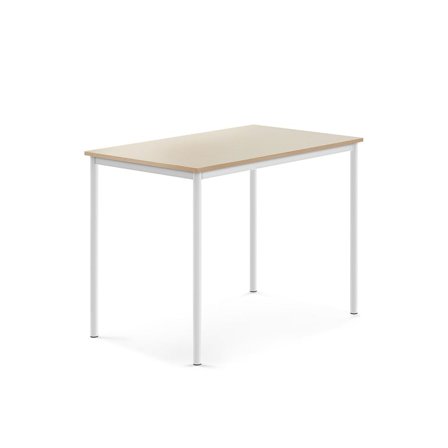 Desk SONITUS, 1200x800x900 mm, birch high pressure laminate, white