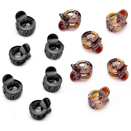 12 Stk. Mini Hårklemmer Plastik Hårkløer Til Hårstyling Tilbehør Runde Små Kæbeklemmer Til Kvinder Piger