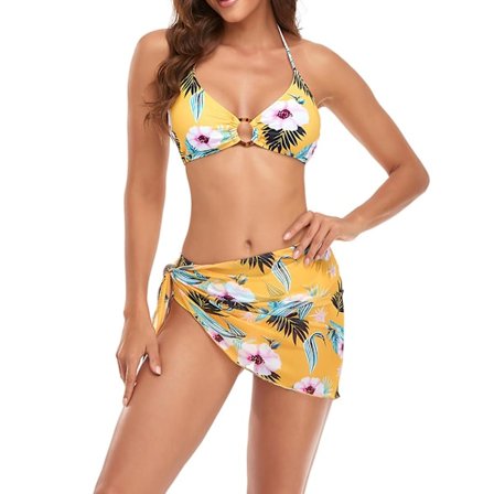 Bikinis 2023 Baddräkt Dambaddräkt Tredelad Baddräkt Baddräkt med Print Baddräkt Baddräkter