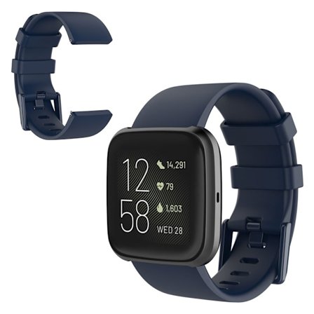 Fitbit Versa 2 / Versa Lite silikon klockarmband - mörkblå / Size: L