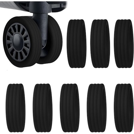 8 stk. Bagagehjulbeskyttere, Silikone Kuffert Hjulbeskyttere Anti-ridse Bagagehjulbeskyttere Bagagerum Spinnerhjul