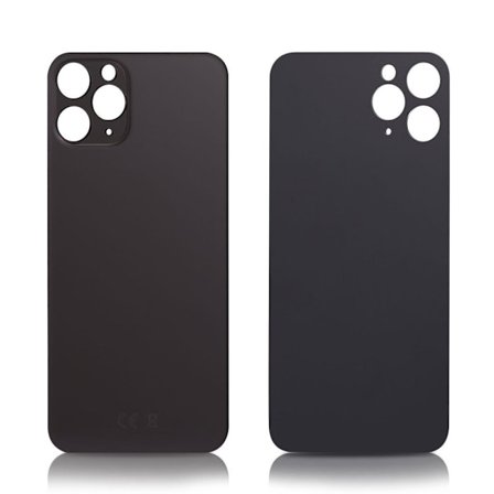 iPhone 11 Pro Max bagglas uden logo, høj kvalitet, Space Gray