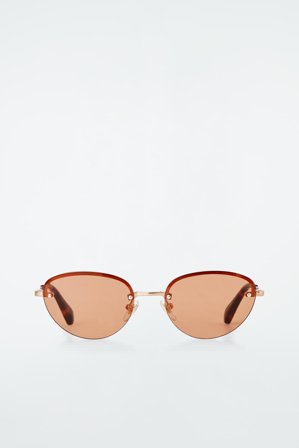 COS Women's Daze Sunglasses Cat Eye in Gold-coloured
